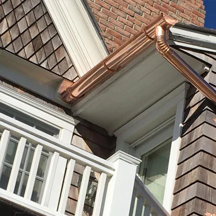 copper gutter installation Quogue ny